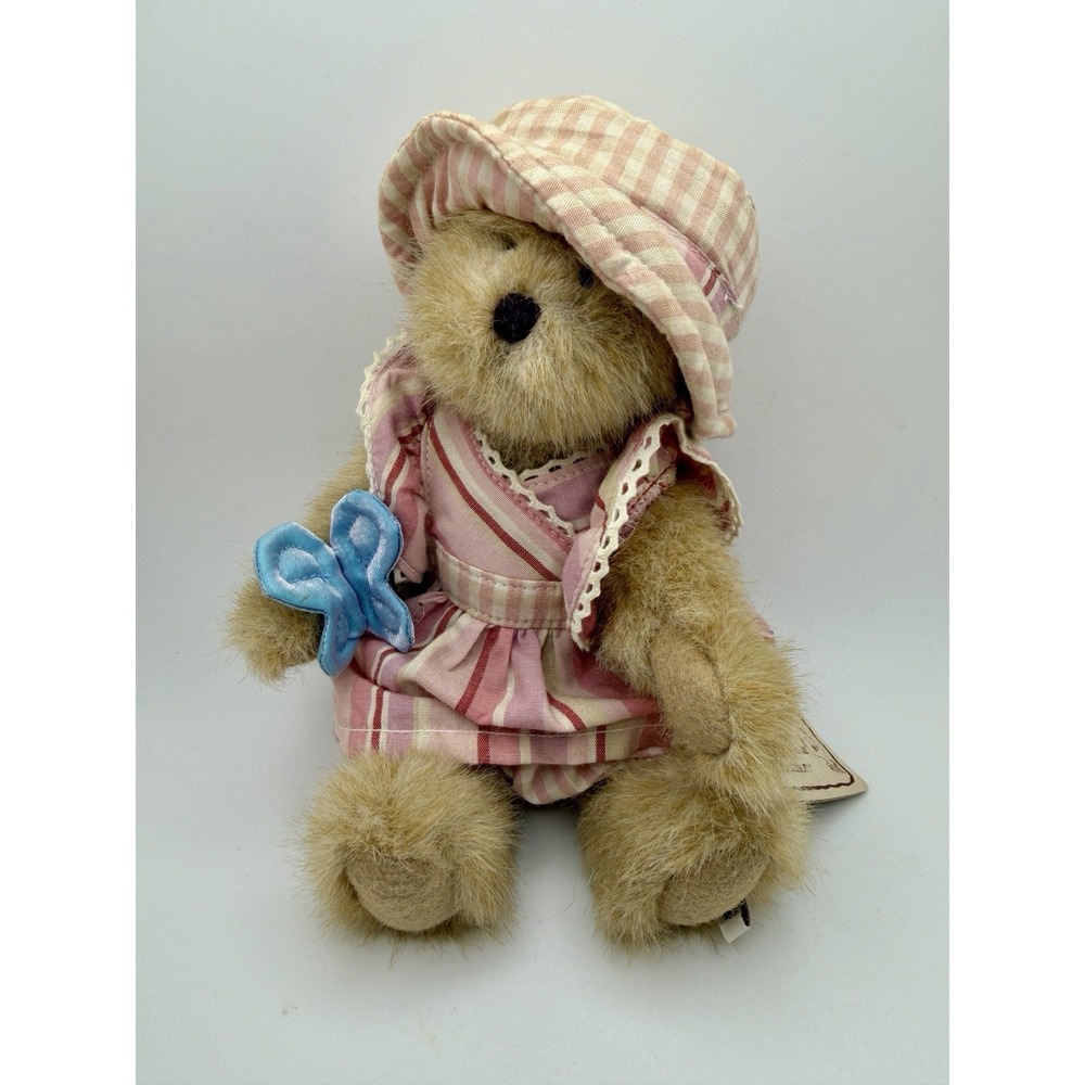 Retired 2006 Boyds Bear Poseable Macy B. Flutterbeary‎ 8" with Tag & Butterfly